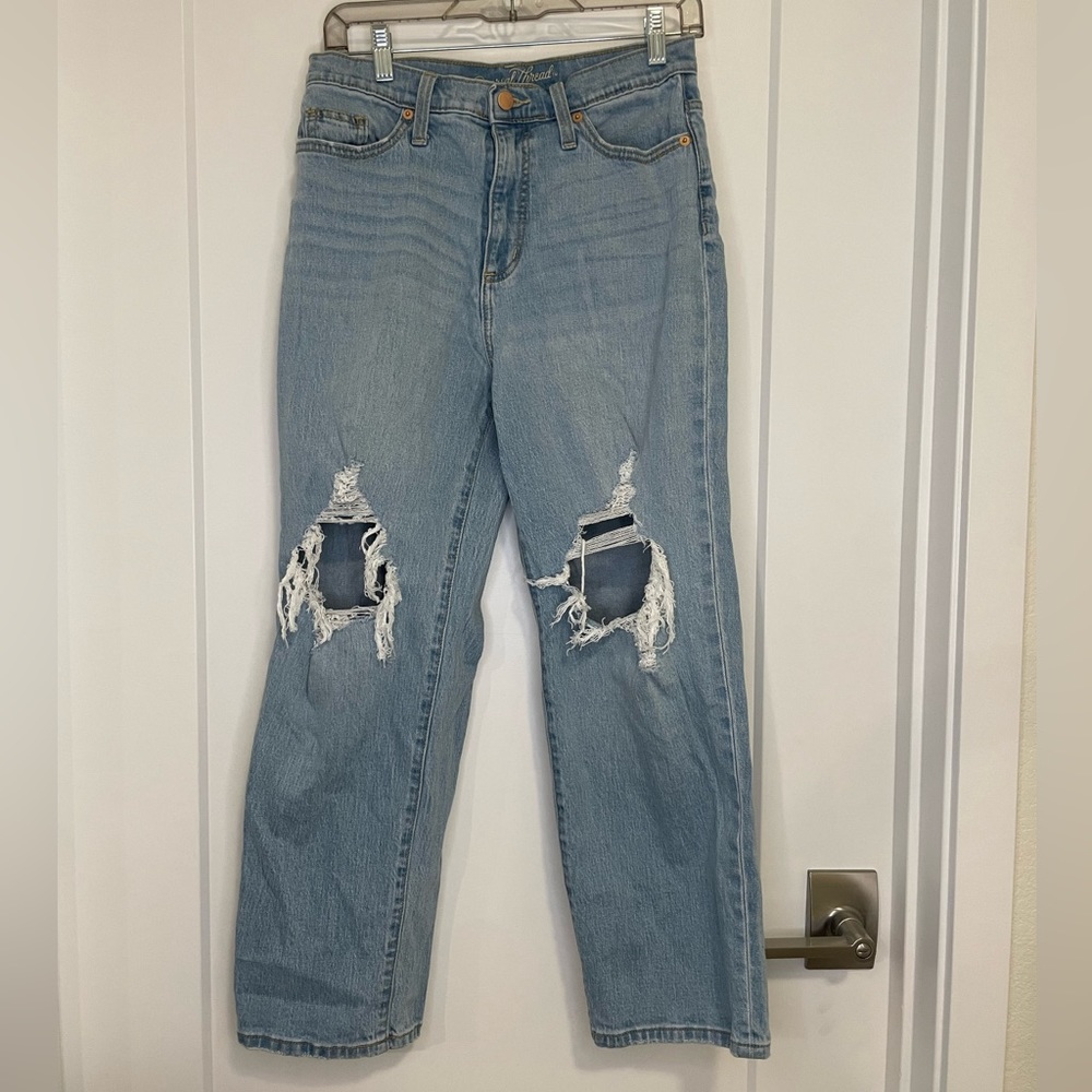 Distressed jeans! From target, only worn once. Perfect condition! Size 6 (loose)